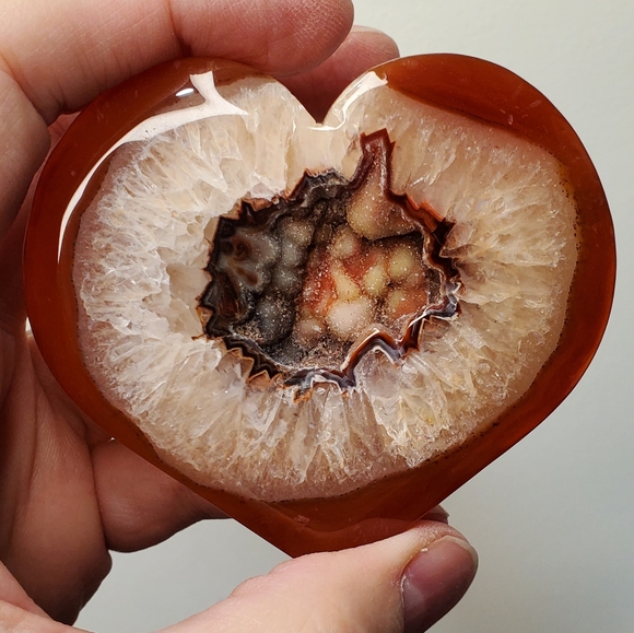 Other - Carnelian Crystal Heart With Druzy